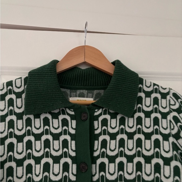 Anthropologie Maeve Kinsley Cropped Cardigan Sweater Knit Mod - Picture 6 of 6